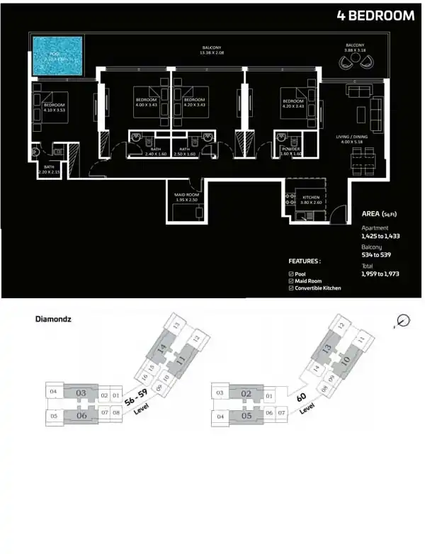 Diamondz Floor plan